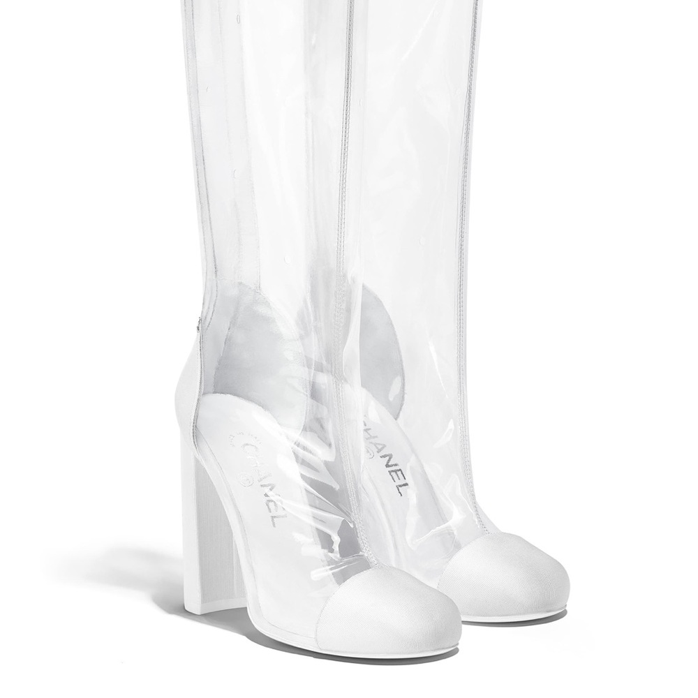 CHANEL PVC BOOTS EXTREMELY RARE FIND!